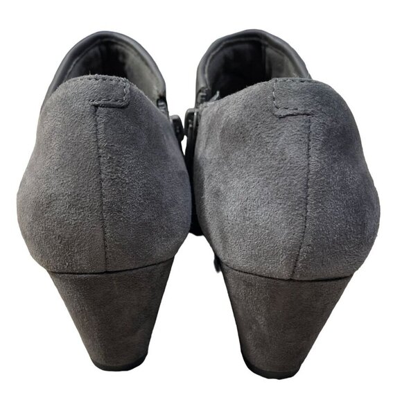 Clarks Collection Flores Dahlia Shooties Womens 8.5 Gray Bootie Suede Wedge - Picture 5 of 10